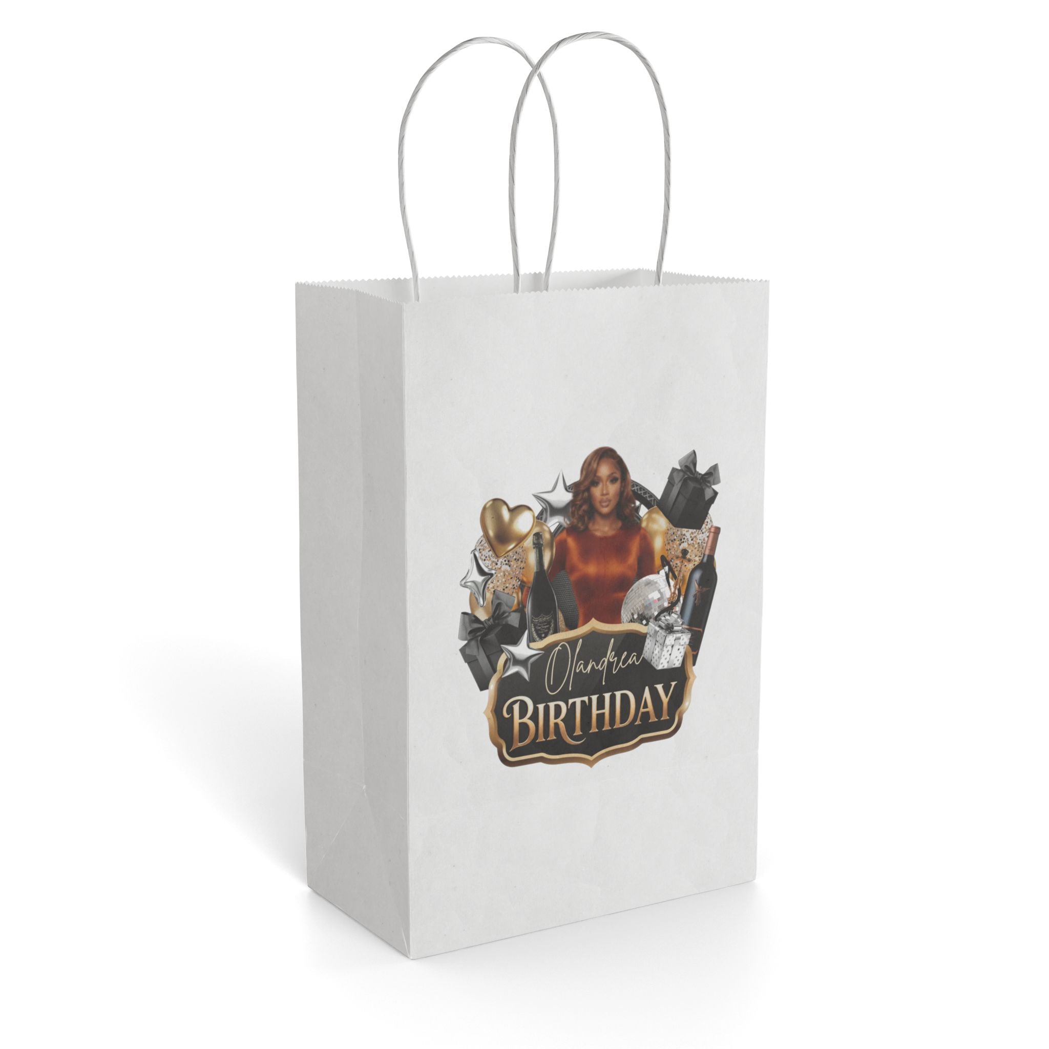 Birthday Gift Bag – Elegant Woman & Floral Design