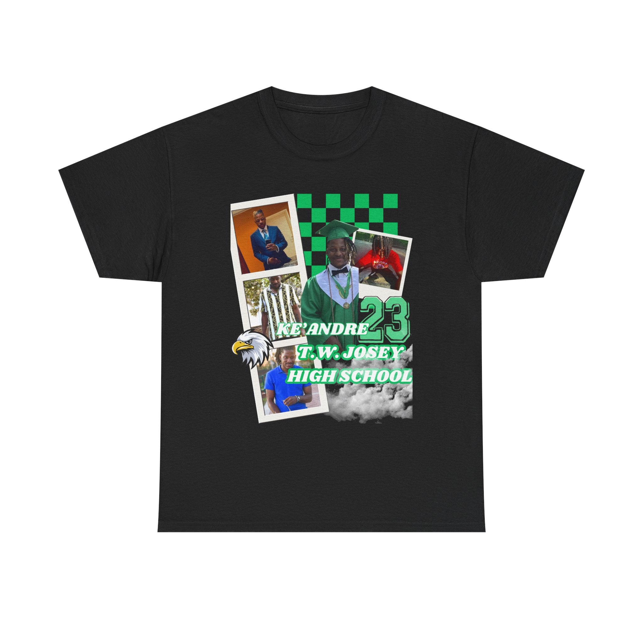 Custom High School Graduation Tee - "Ke'Andre 23 T.W. Josey High School" Collage Shirt