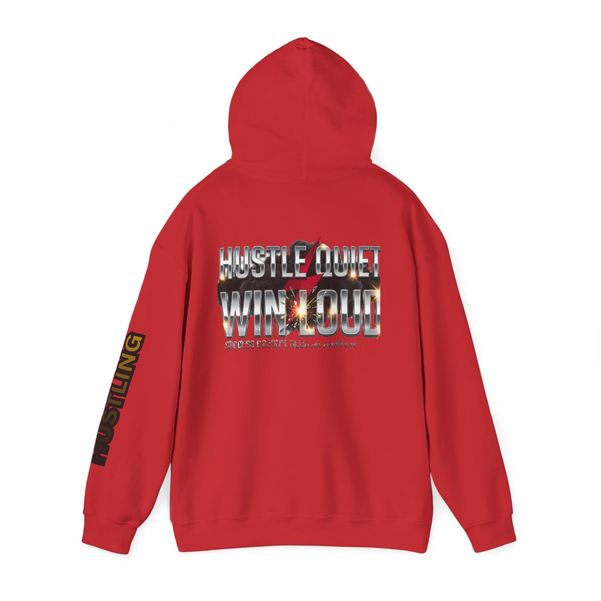 Hustle Quiet Win Loud Hoodie — Motivational Graphic Hooded Sweatshirt