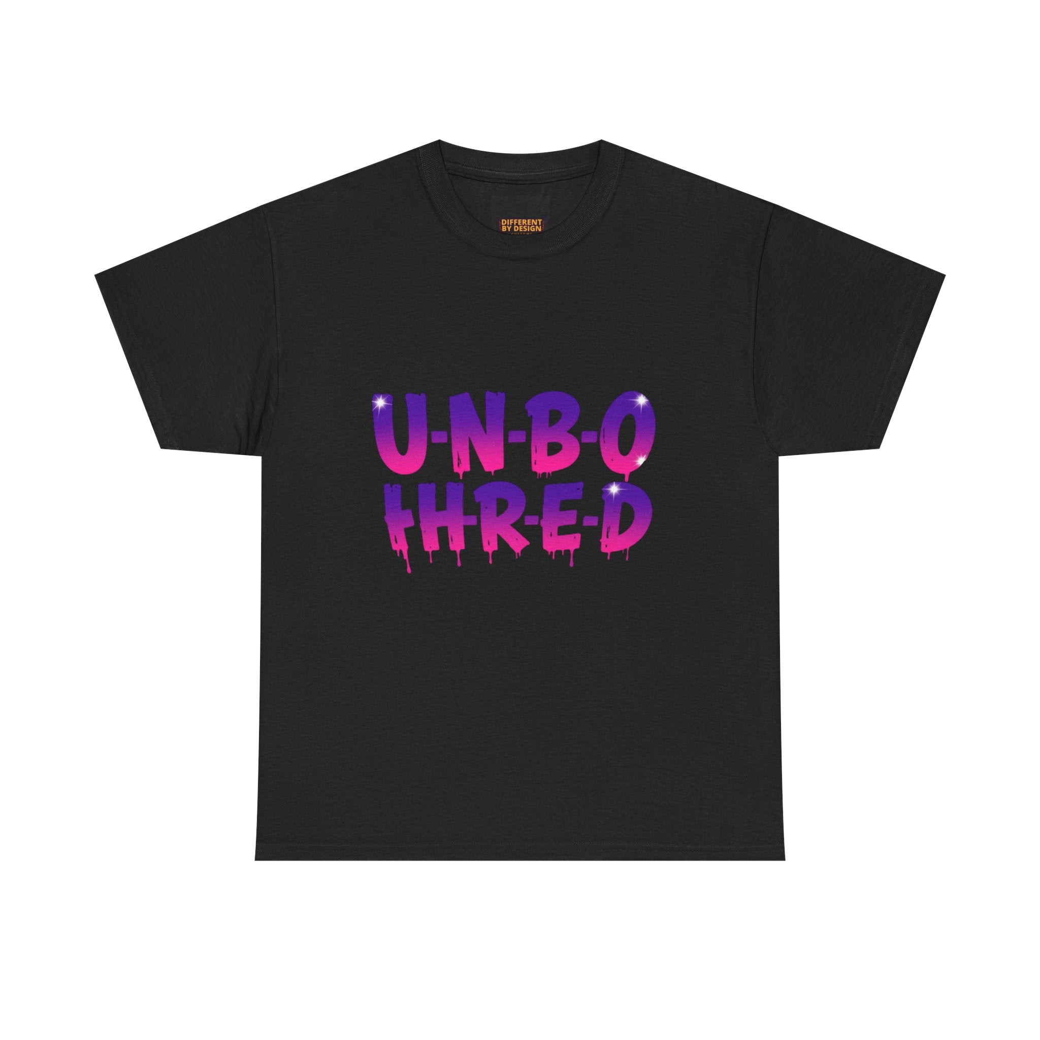 Unbothered Graphic Tee – 'U-N-B-O-T-H-R-E-D' Vibrant Drip Lettering Shirt