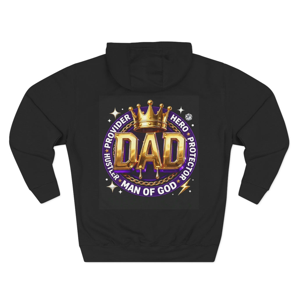 Three-Panel Fleece Hoodie — Personalized 'TRAVIS' & Royal Dad Graphic Pullover