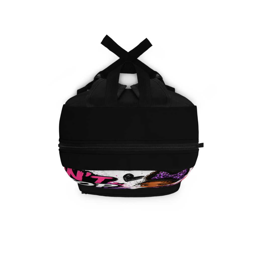 Personalized Girls' Backpack — 'Don't Stop' Pink & Purple Graphic School Bag (Custom Name)