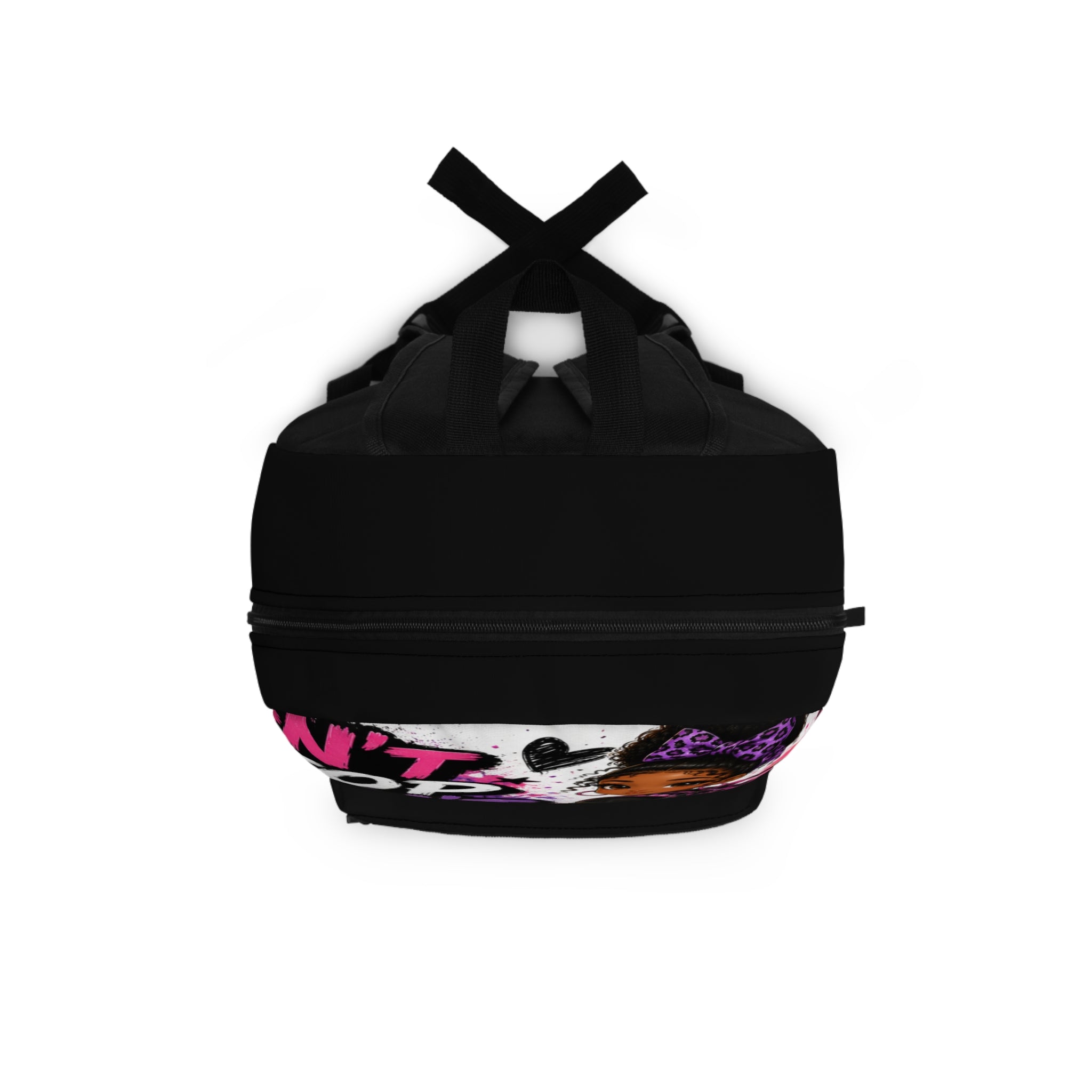 Personalized Girls' Backpack — 'Don't Stop' Pink & Purple Graphic School Bag (Custom Name)