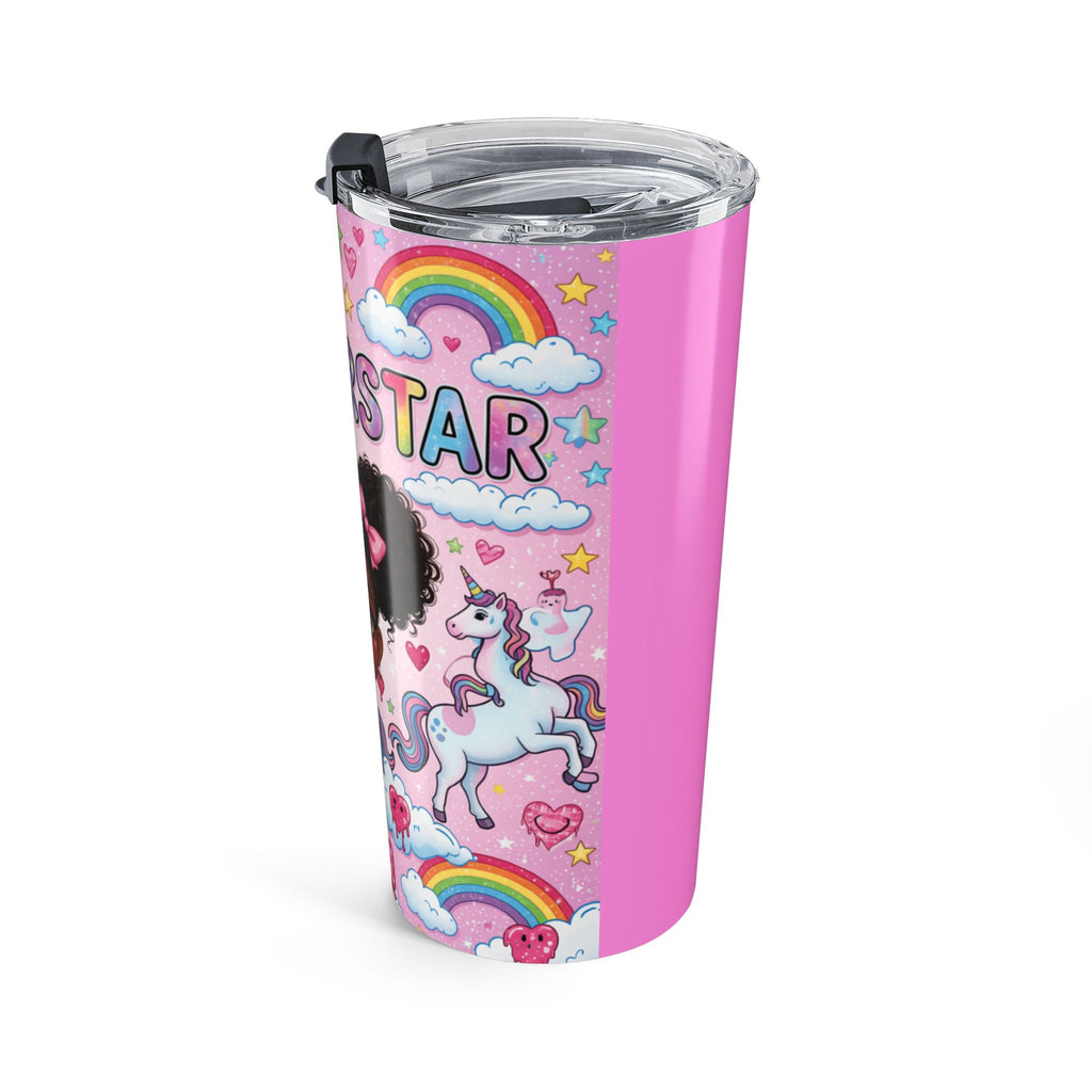 Superstar Girl Rainbow 20oz Tumbler — Cute Pink Stainless Travel Cup