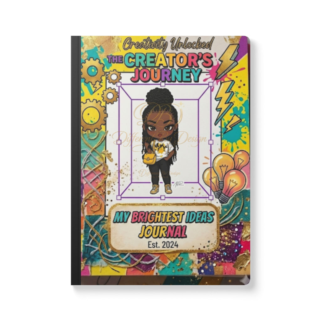 Creator's Journey Softcover Journal — "My Brightest Ideas" Creative Notebook for Young Black Creators