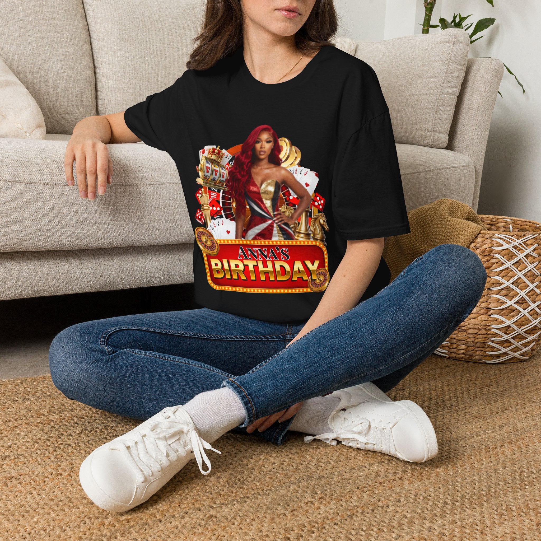 Birthday Glam Tee — Casino Party Graphic T‑Shirt