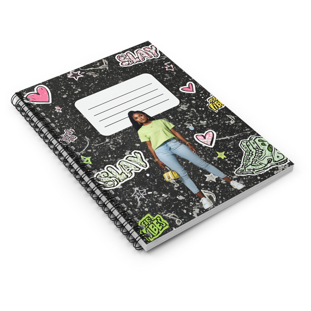 Slay Girl Doodle Spiral Notebook — Ruled Journal for Teens, Back-to-School Notes