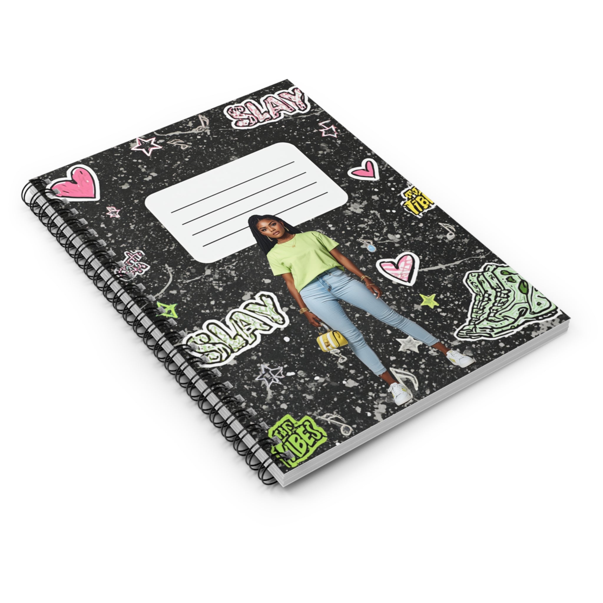 Slay Girl Doodle Spiral Notebook — Ruled Journal for Teens, Back-to-School Notes