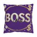Boss Outdoor Pillow — Purple Gold Chain Dollar Accent Cushion