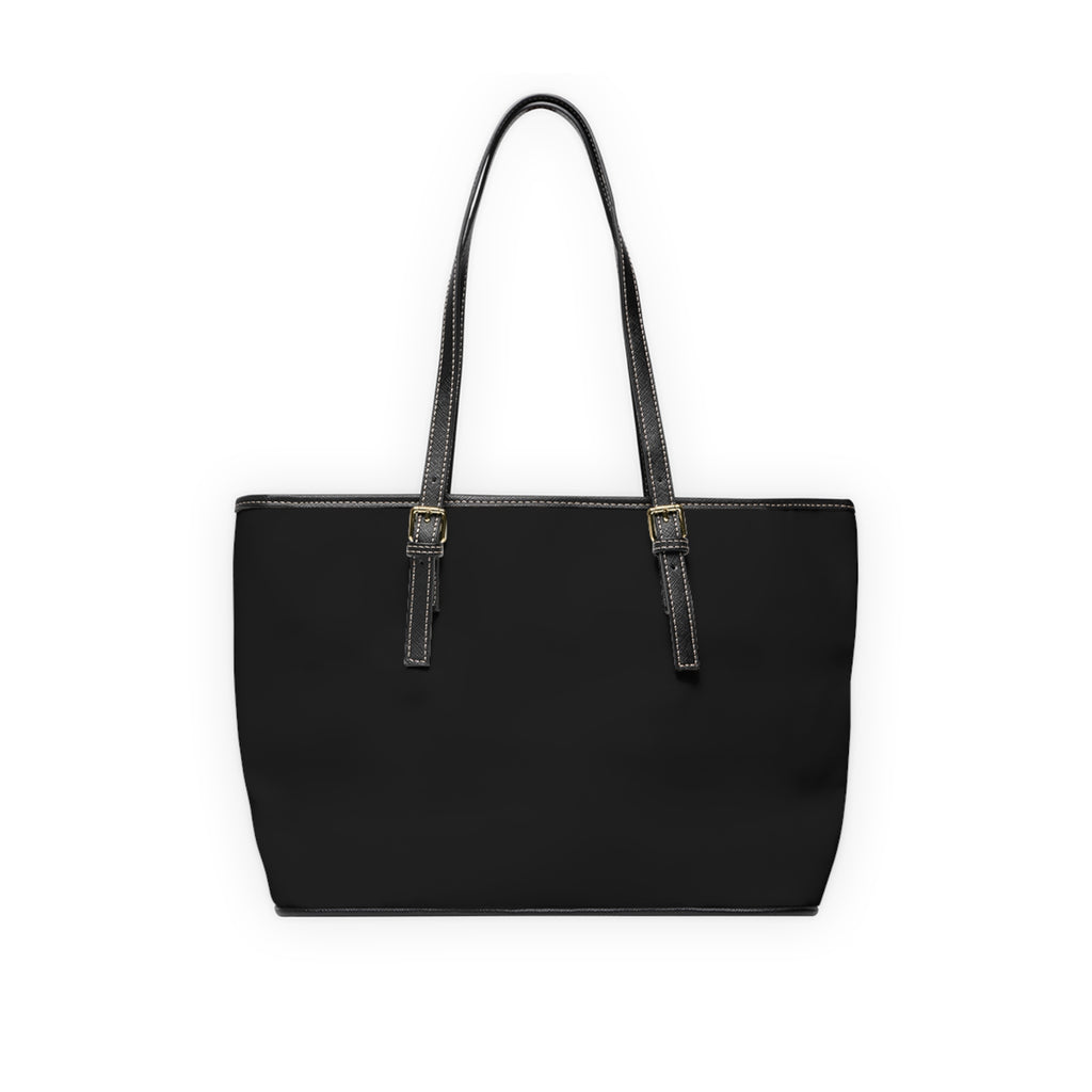 Tote Bag — "Black Card Energy" PU Leather Shoulder Tote with Glam Fashion Design