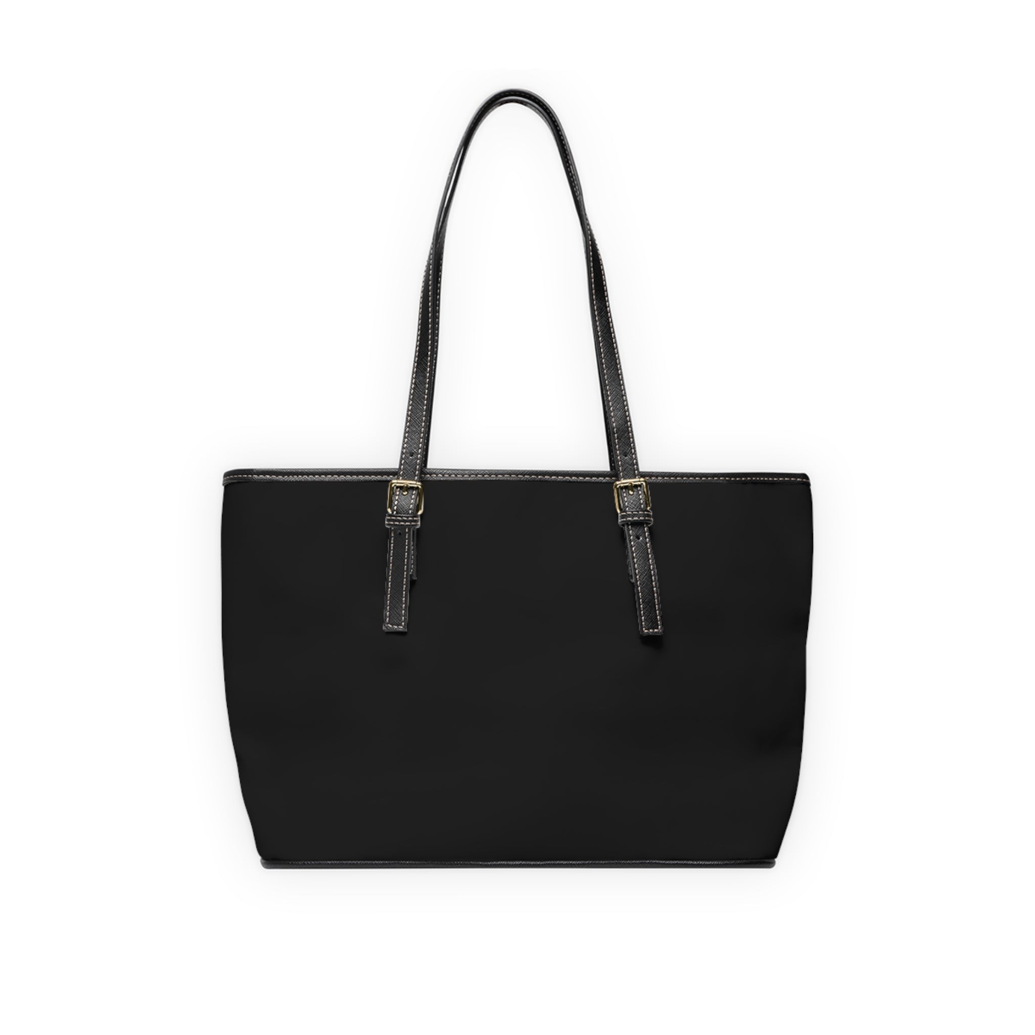 Tote Bag — "Black Card Energy" PU Leather Shoulder Tote with Glam Fashion Design