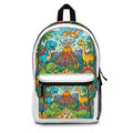 Kids' Dino Scene Backpack – Colorful Volcano & Dinosaur School Bag