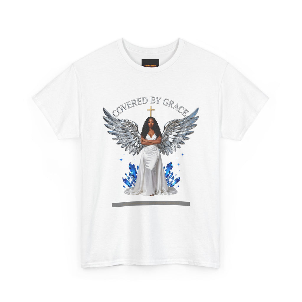 Covered by Grace Angel Tee — Christian Inspirational Women’s T-Shirt