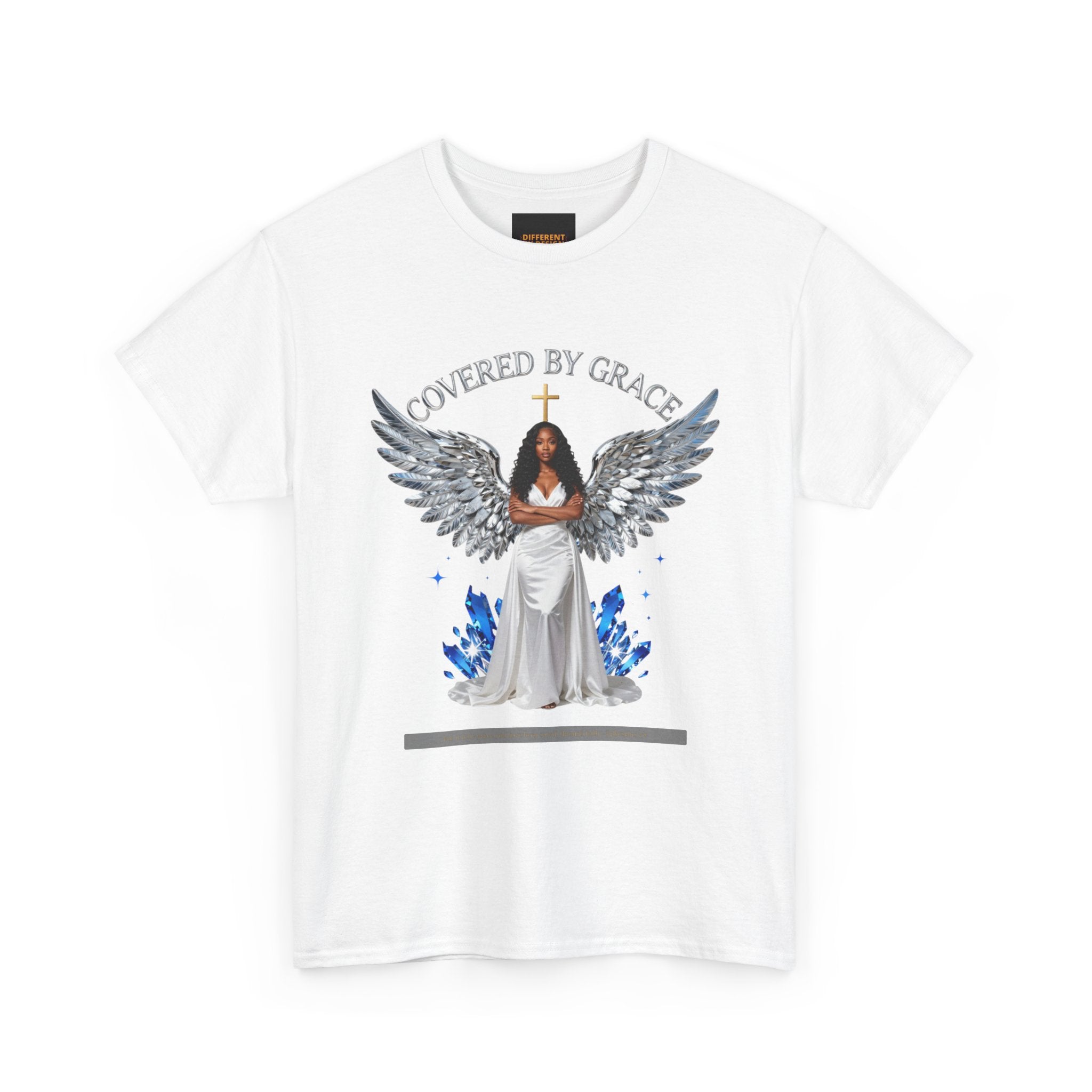 Covered by Grace Angel Tee — Christian Inspirational Women’s T-Shirt