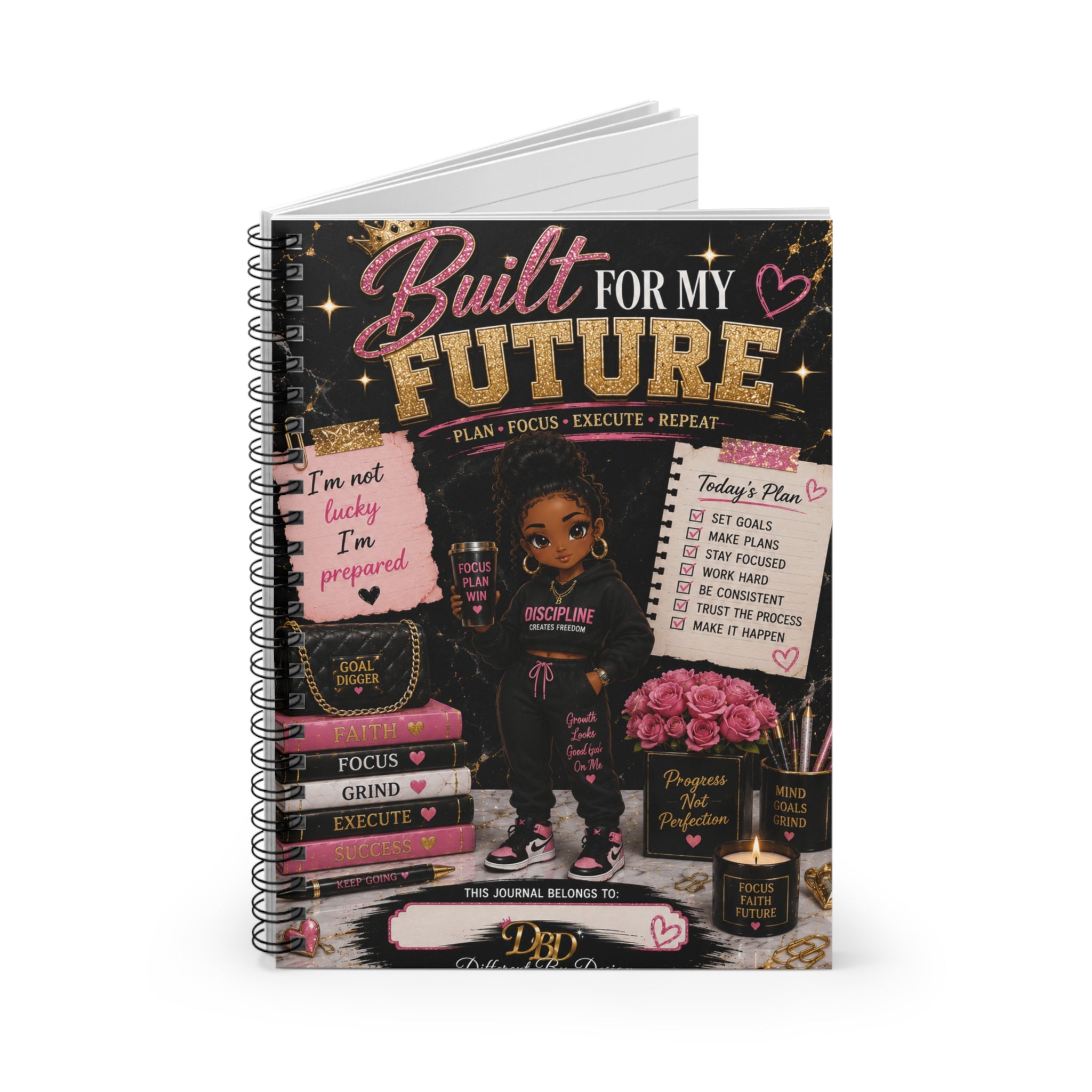 Built for My Future Spiral Notebook — Motivational Journal for Goal-Setting & Planning