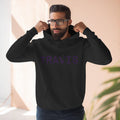 Three-Panel Fleece Hoodie — Personalized 'TRAVIS' & Royal Dad Graphic Pullover
