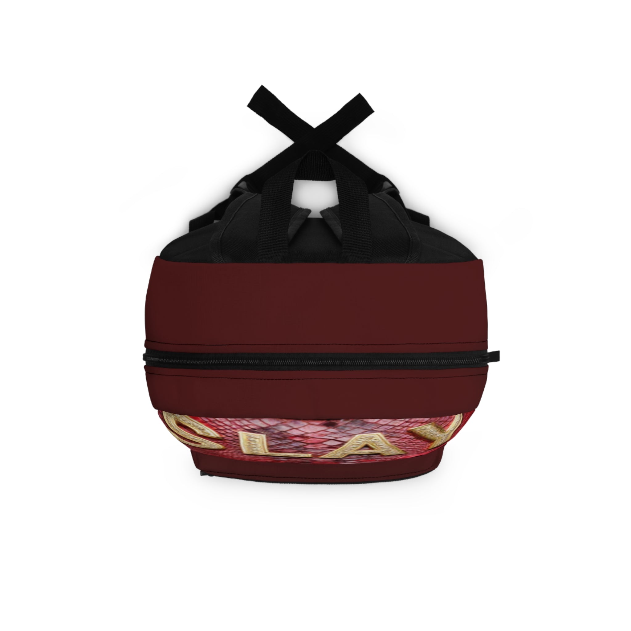 Slay Queen Personalized Backpack – Burgundy Rose Monogram School Bag